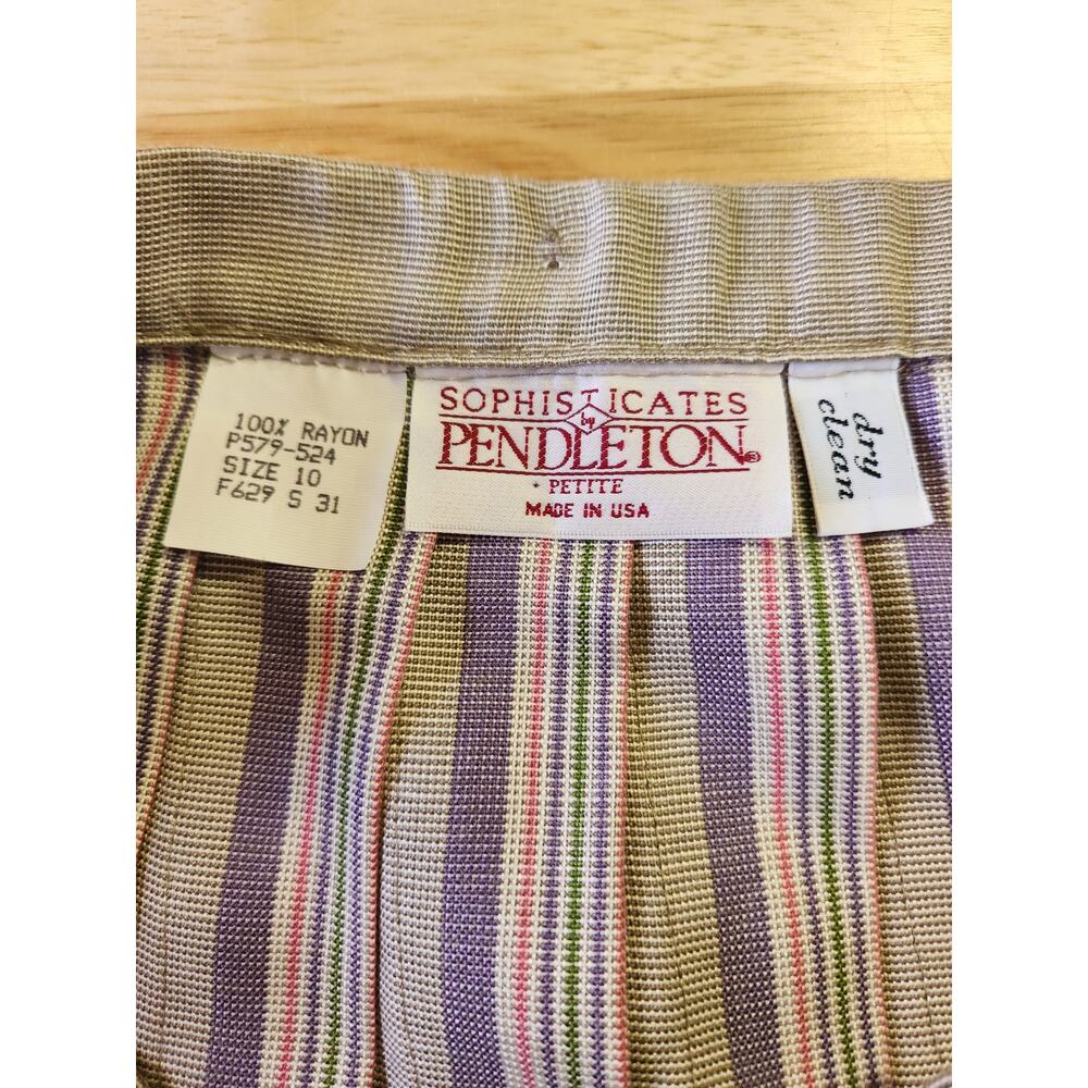 Pendleton Vintage Drop Waist Pleated Gray Plaid Skirt NWOT Size 10 P Made USA - Picture 6 of 6